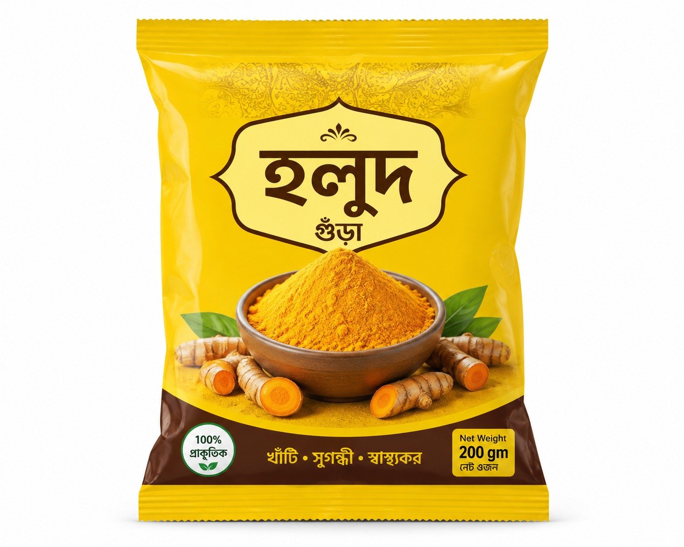 হলুদ গুঁড়া ২৫০ গ্রাম প্যাকেট